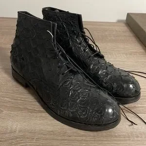 Moma Tronchetto Uomo size 43 handmade in Italy black with dark green accent Moma Tronchetto Toe-Cap Waxed 51309 - Nero main image 3